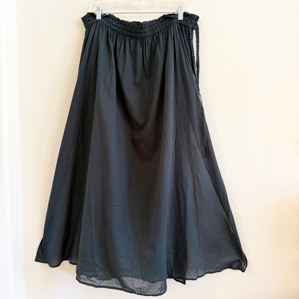 J.Crew Cotton Voile Prairie Dark Cottagecore Sheer Maxi Skirt Layer Sz L